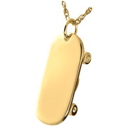 Silver Skateboard Cremation Jewelry Pendant for Cremains